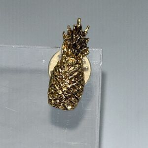 NEW Textured Gold Tone Metal Pineapple Lapel Pin Tie Tack Vintage